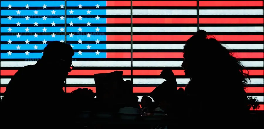 US stock market trading screen night